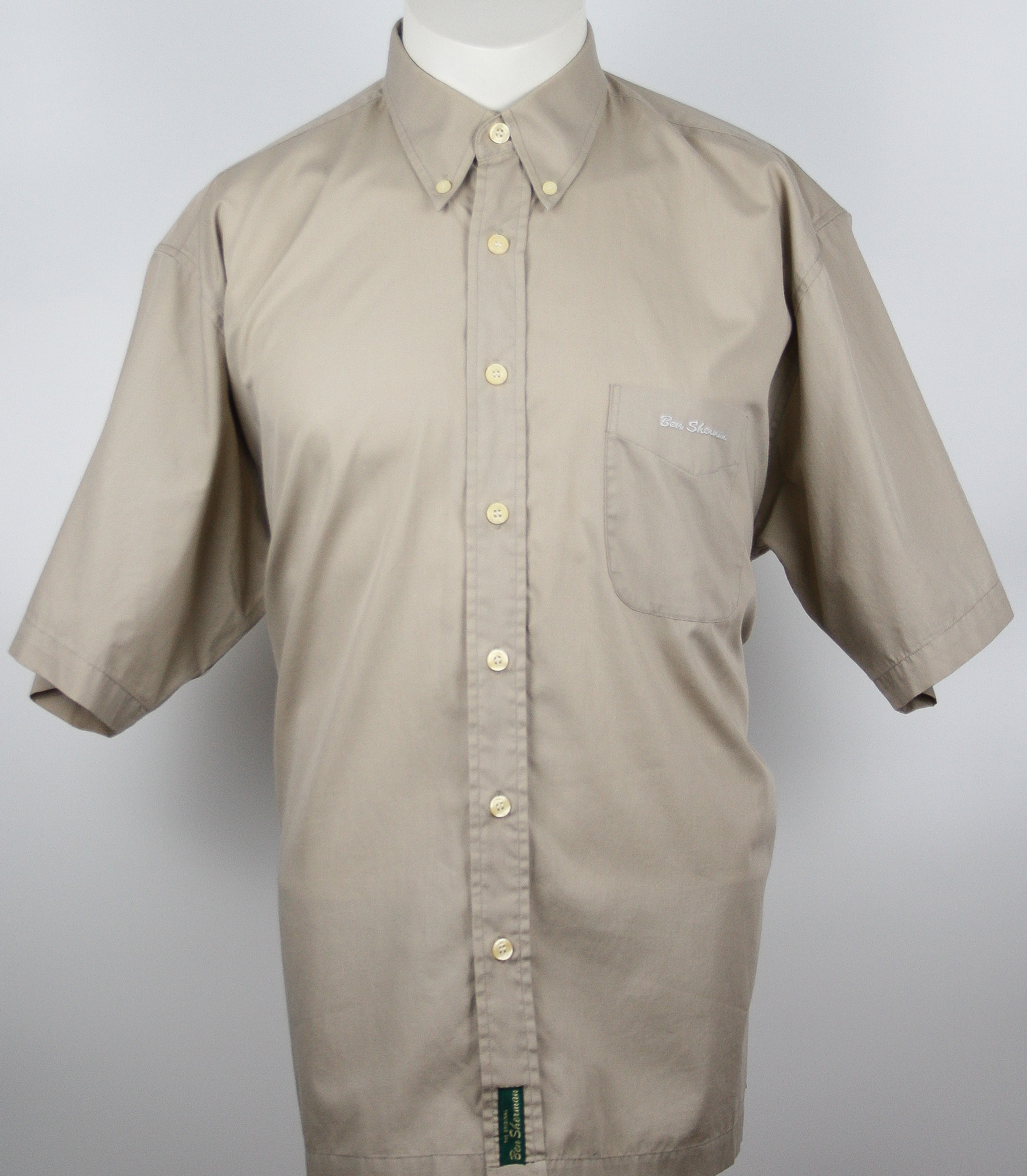 Ben Sherman Hemd Plain Khaki *The Original Green Label* Größe XL